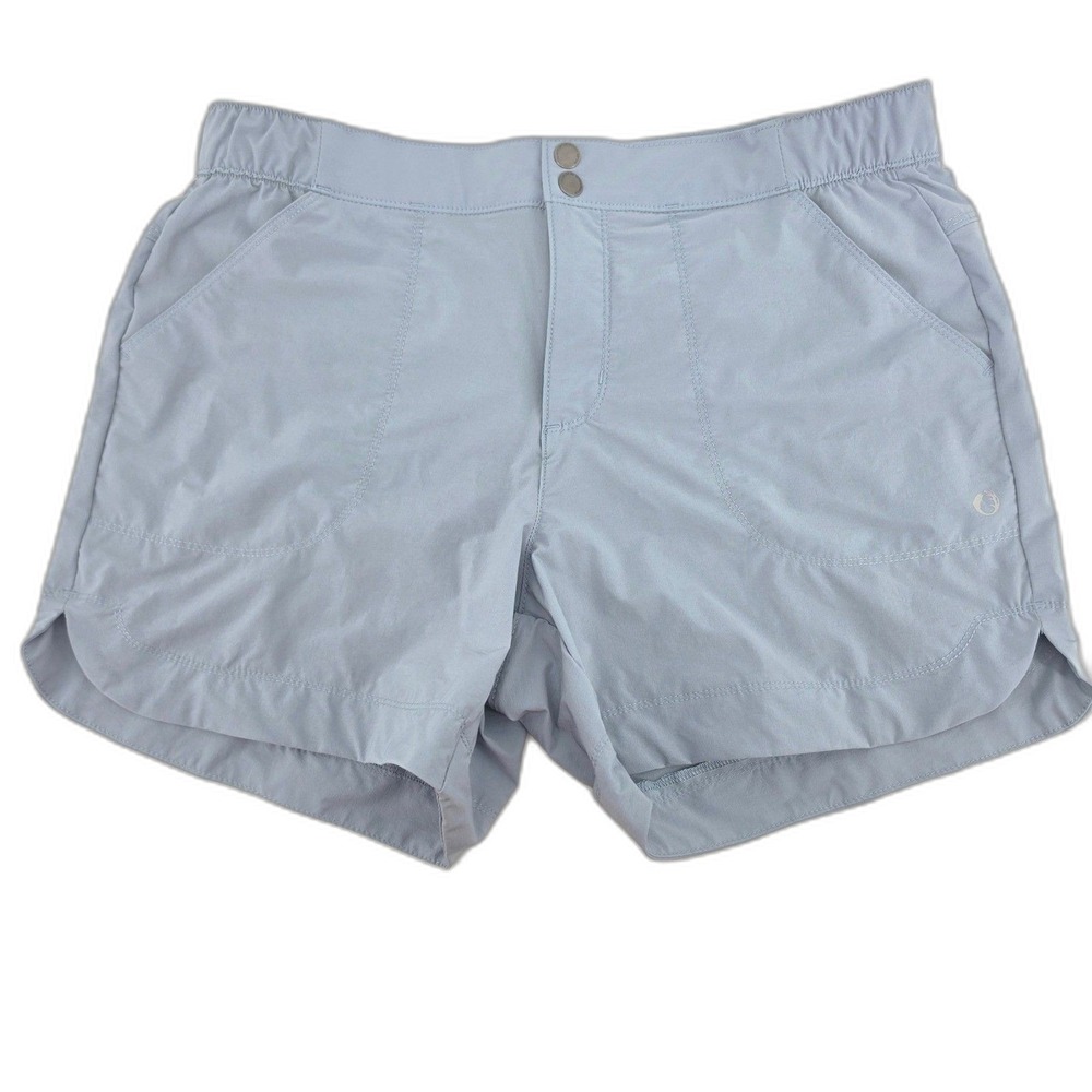 The American Outdoorsman Hiking Shorts Womens L Blue Stretch Trail Gorpcore 4.5